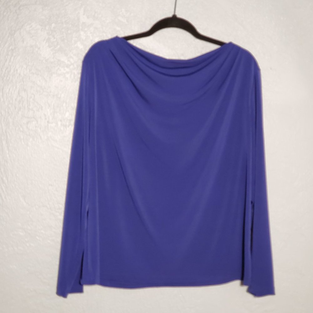 NWOT CHICO'S SIZE 2 VIOLET LONG SLEEVE BLOUSE